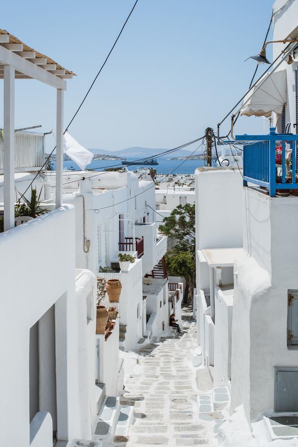 White And Grey Chora Mykonos Town Exterior foto